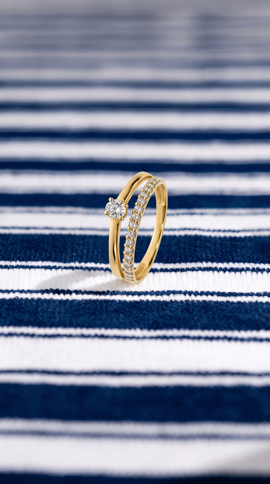Anillo Doble Brillo - ORO 18K