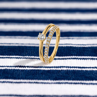 Anillo Doble Brillo - ORO 18K