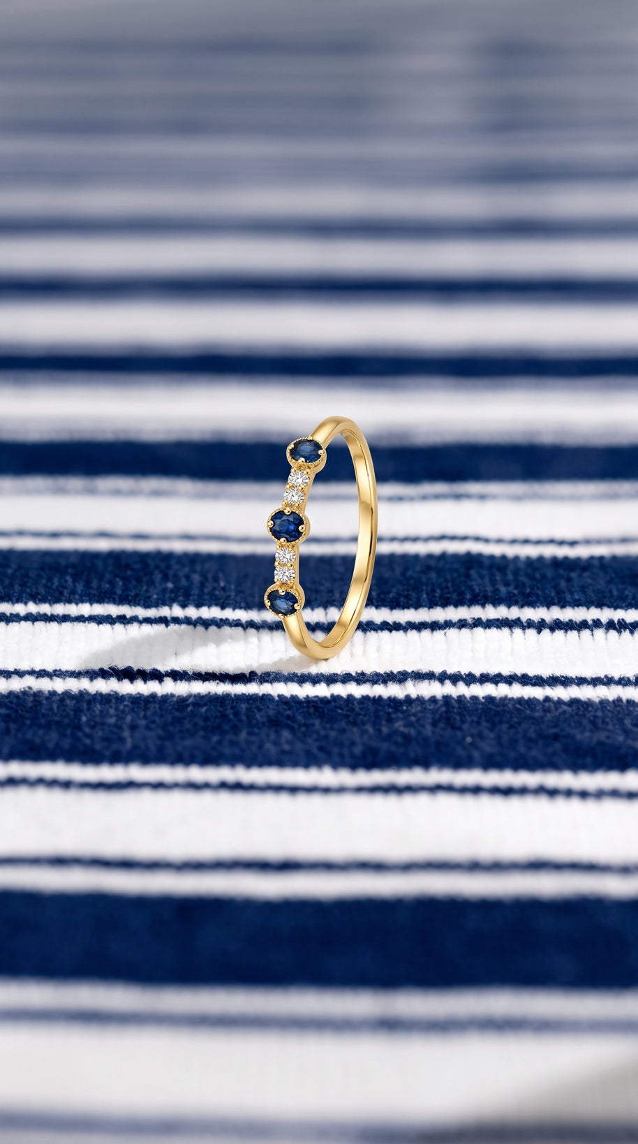 Anillo Zafiro Dorado