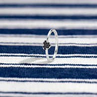 Anillo Corazón Mar de Medianoche