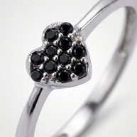 Anillo Corazón Mar de Medianoche