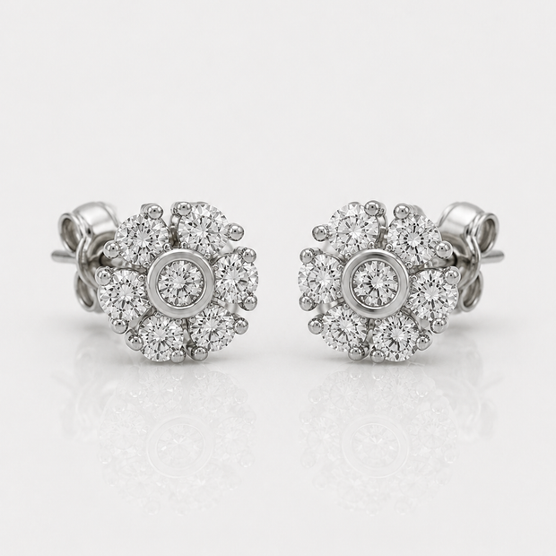 Pendientes Roseta Celeste