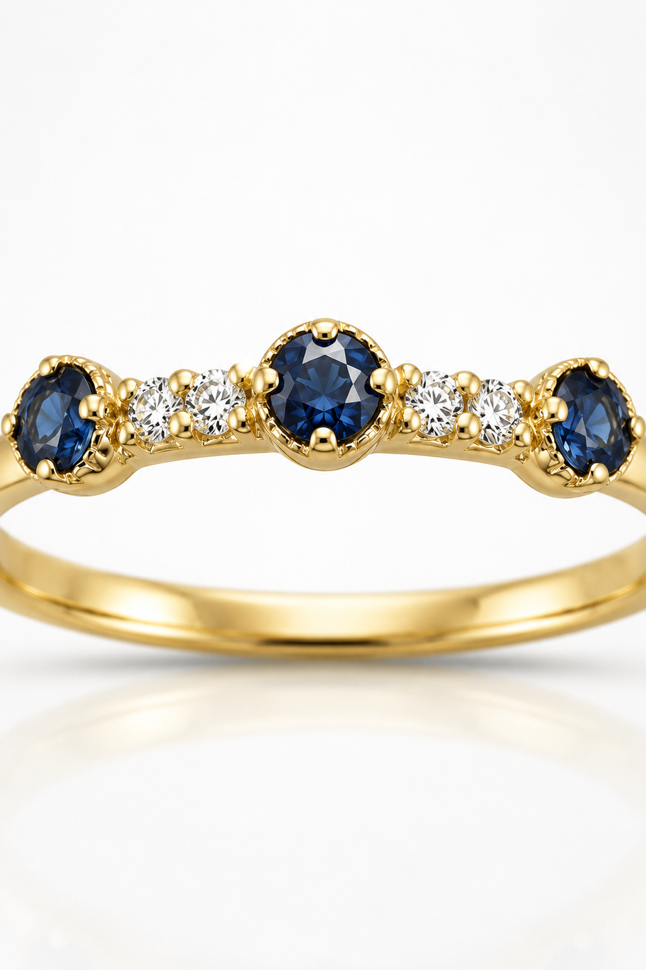 Anillo Zafiro Dorado