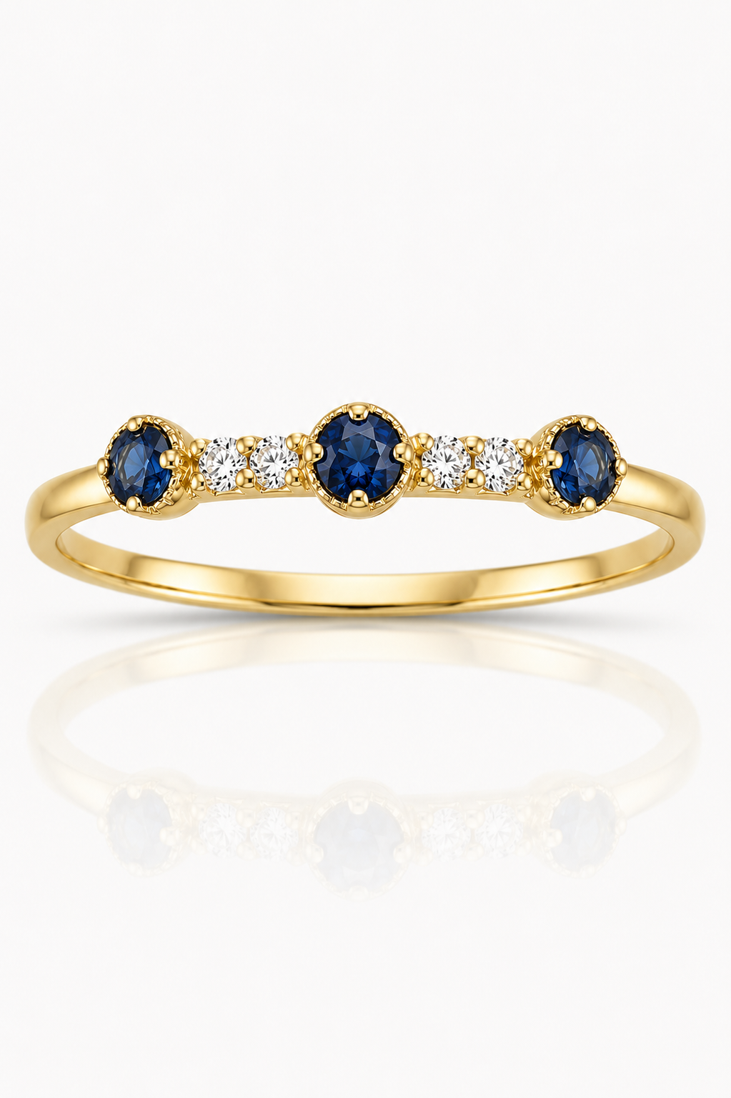 Anillo Zafiro Dorado