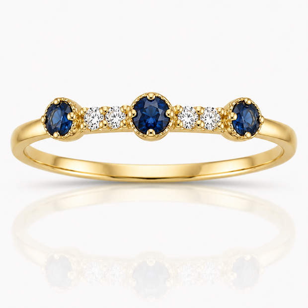 Anillo Zafiro Dorado