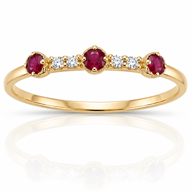 Anillo Rubí Dorado