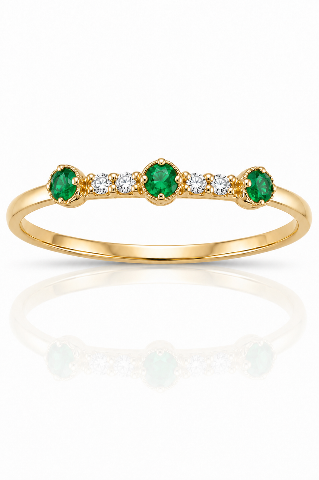Anillo Esmeralda Dorado