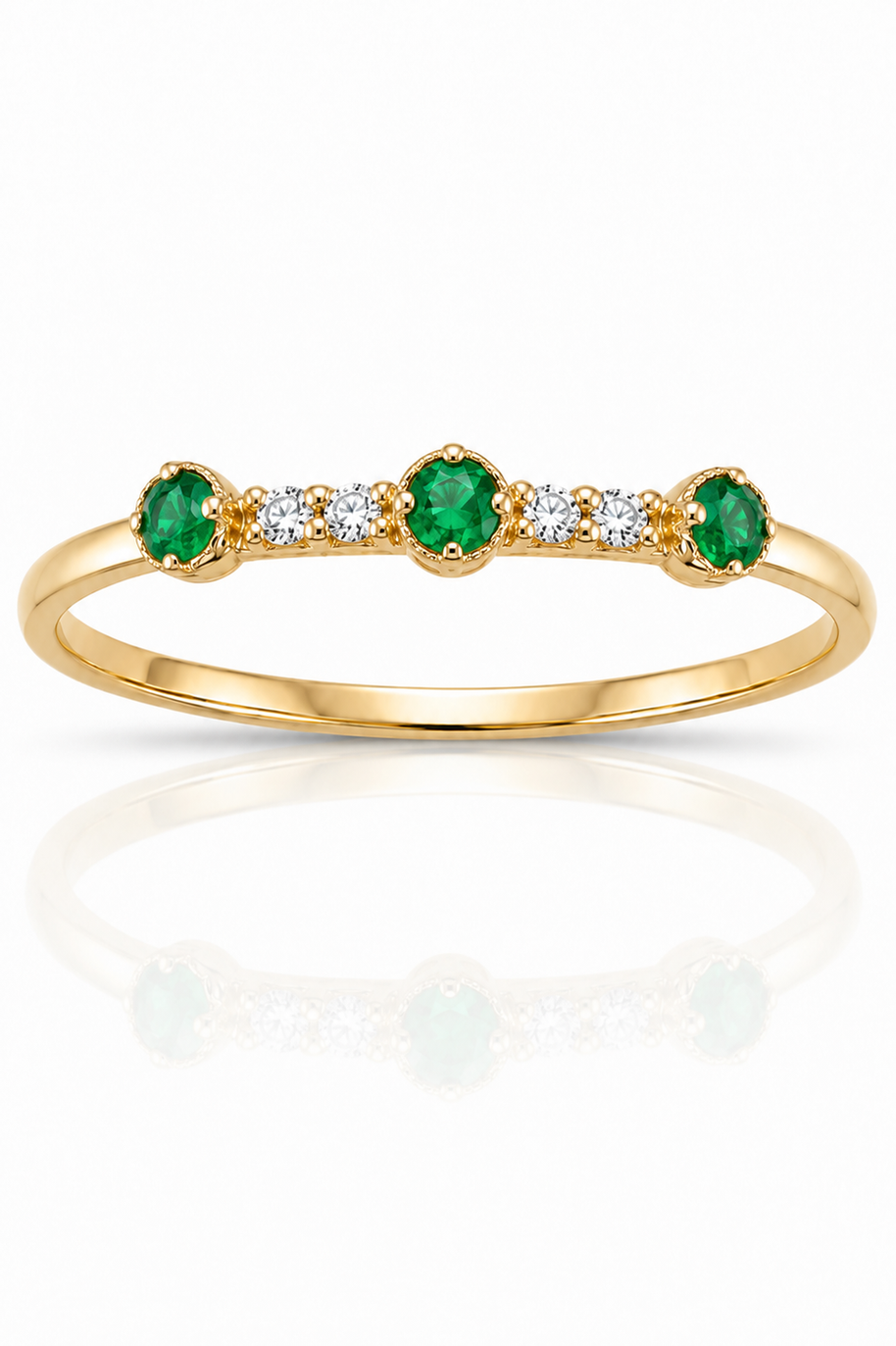 Anillo Esmeralda Dorado