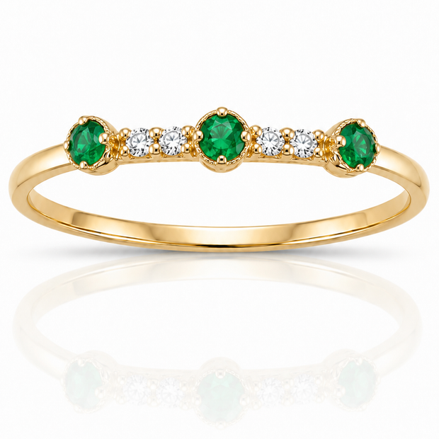 Anillo Esmeralda Dorado