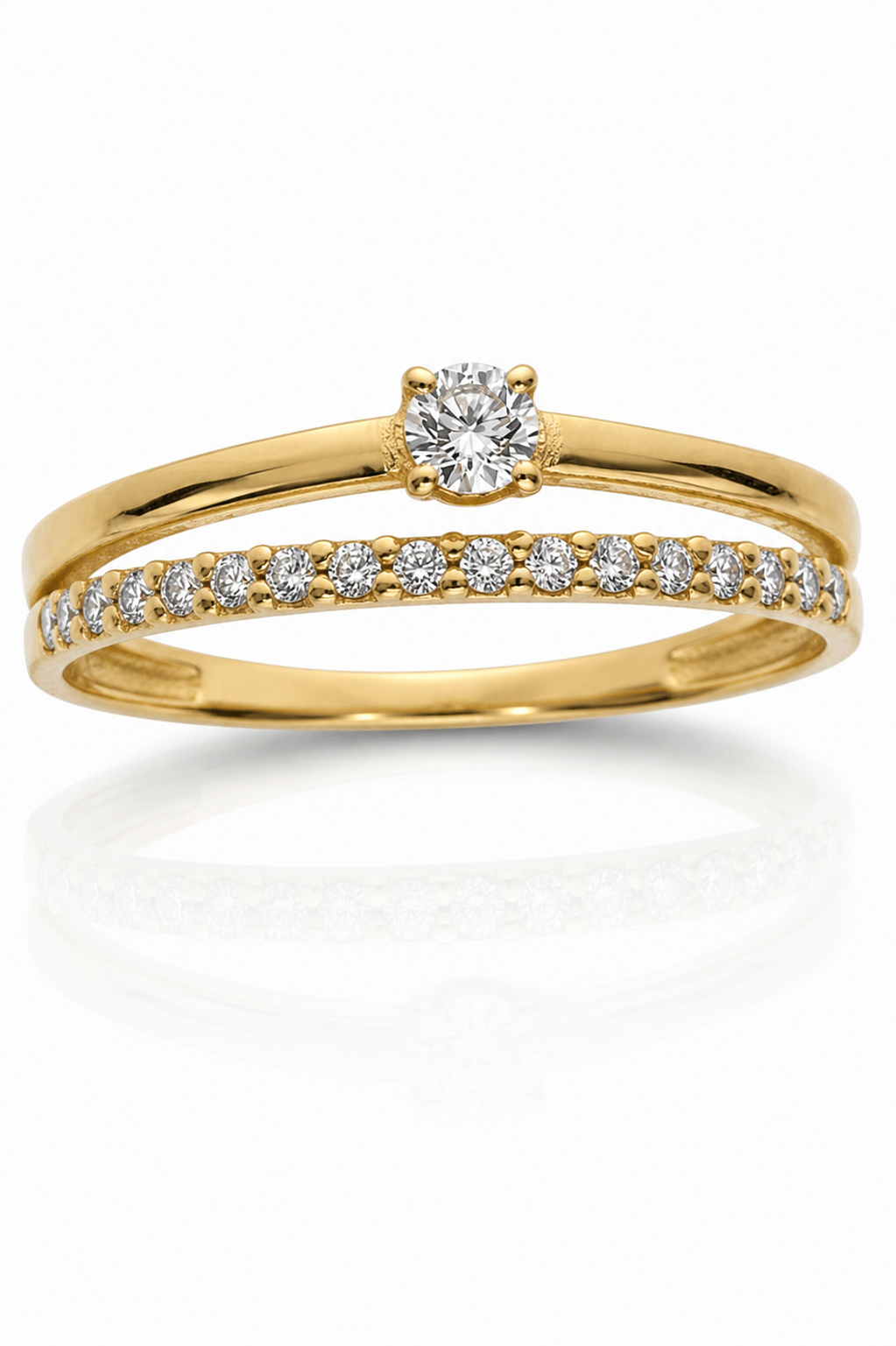 Anillo Doble Brillo - ORO 18K