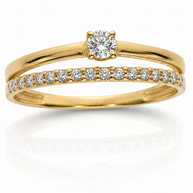 Anillo Doble Brillo - ORO 18K