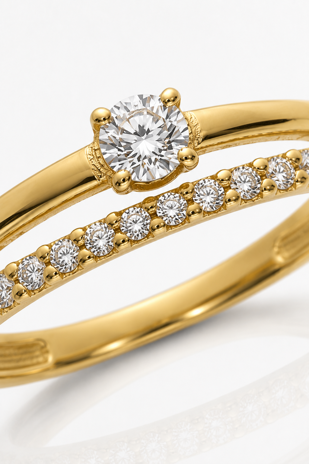 Anillo Doble Brillo - ORO 18K