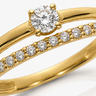 Anillo Doble Brillo - ORO 18K
