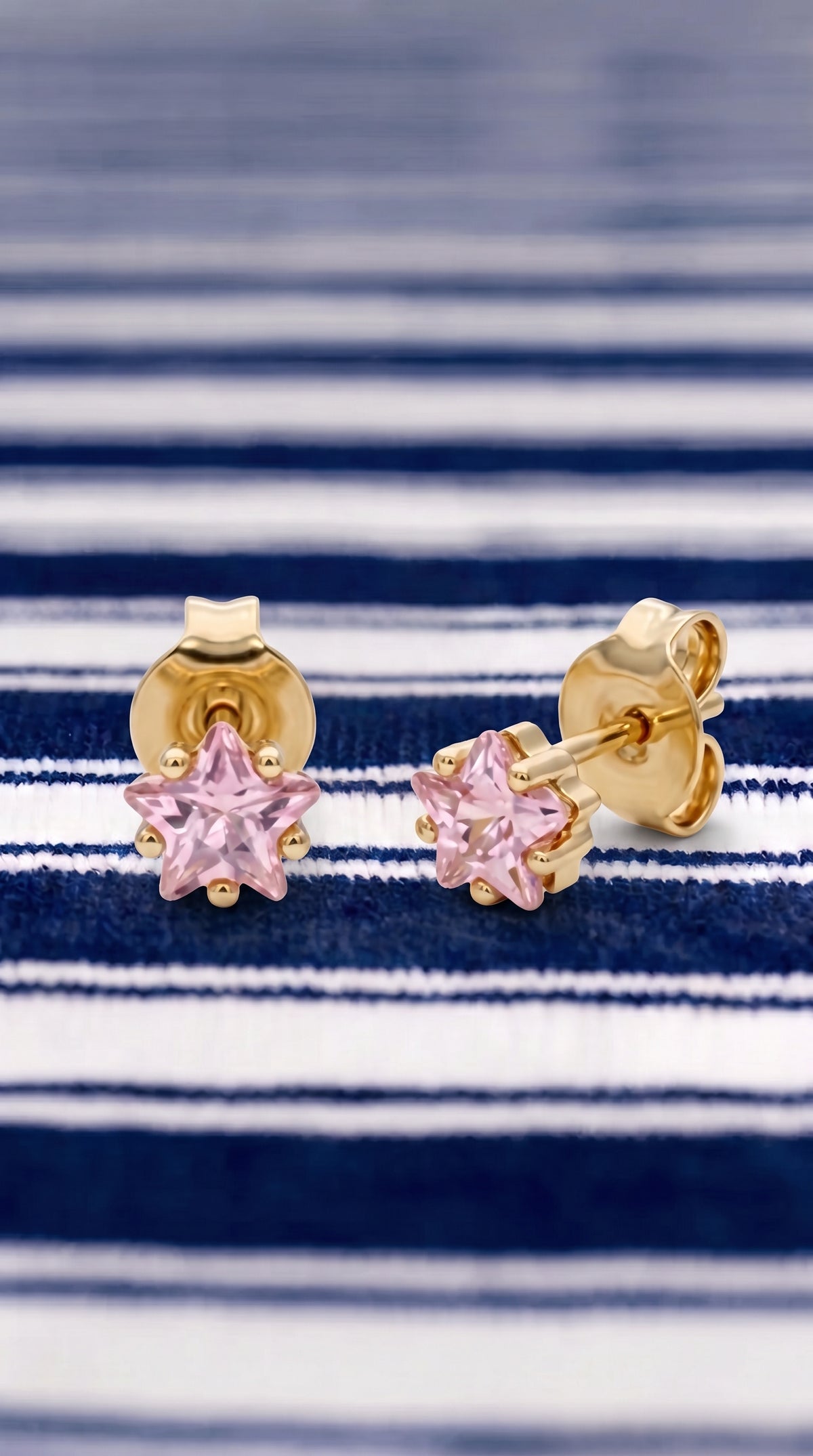 Pendientes Estrella Rosé - Plata Chap. ORO