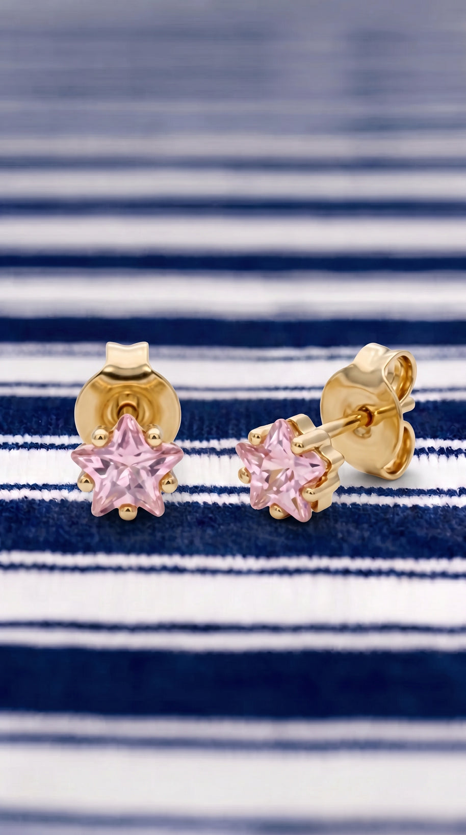Pendientes Estrella Rosé - Plata Chap. ORO