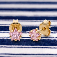 Pendientes Estrella Rosé - Plata Chap. ORO