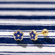 Pendientes Flor Gaudí Azul