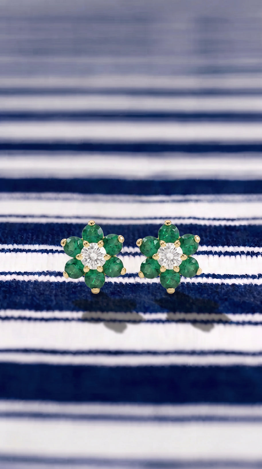 Pendientes Rosetón Esmeralda del Mediterráneo
