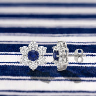 Pendientes Rosetón Azul Mediterráneo