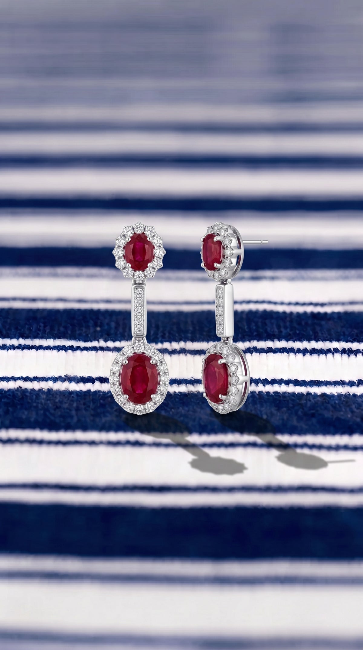 Pendientes Rubí Halo