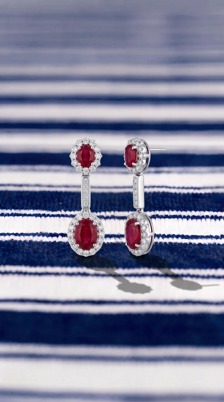 Pendientes Rubí Halo