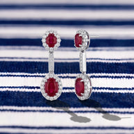 Pendientes Rubí Halo