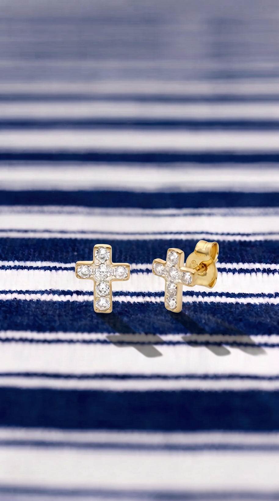 Pendientes Cruz de Luz - Plata Chap. ORO