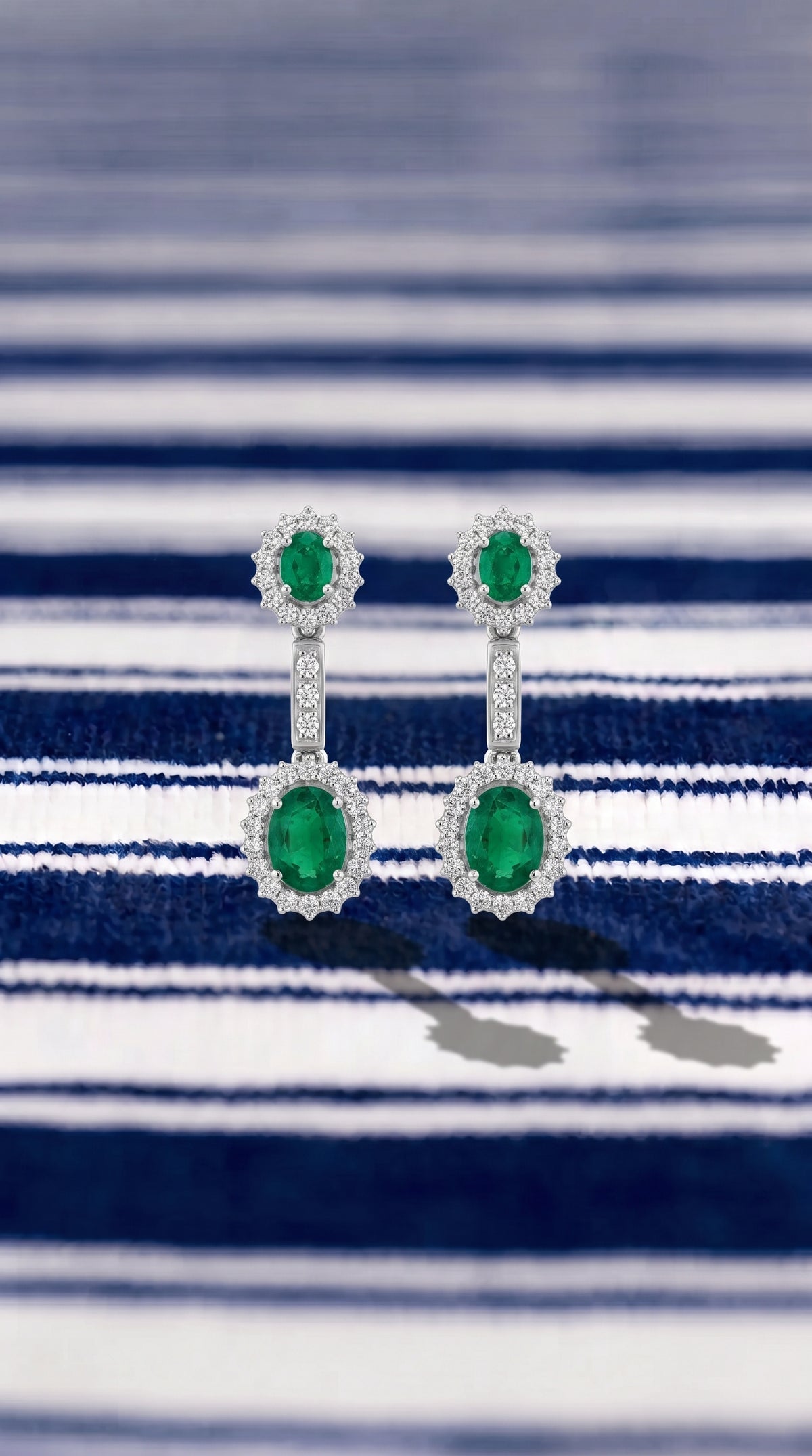Pendientes Esmeralda Halo