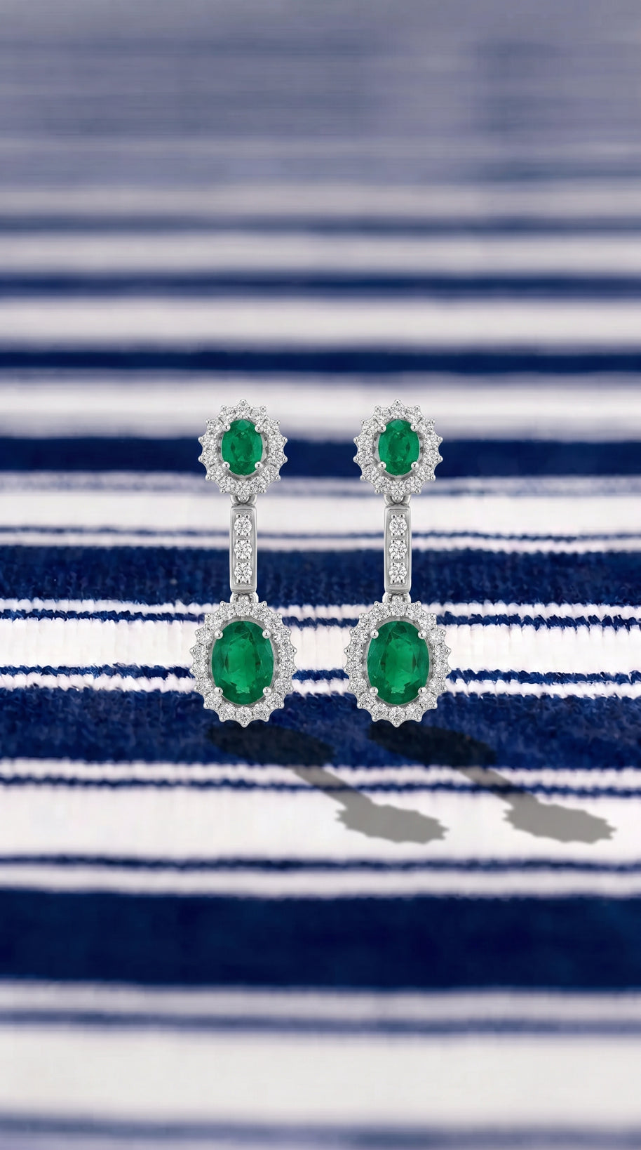 Pendientes Esmeralda Halo