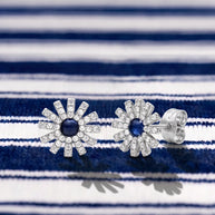 Pendientes Flor Azul