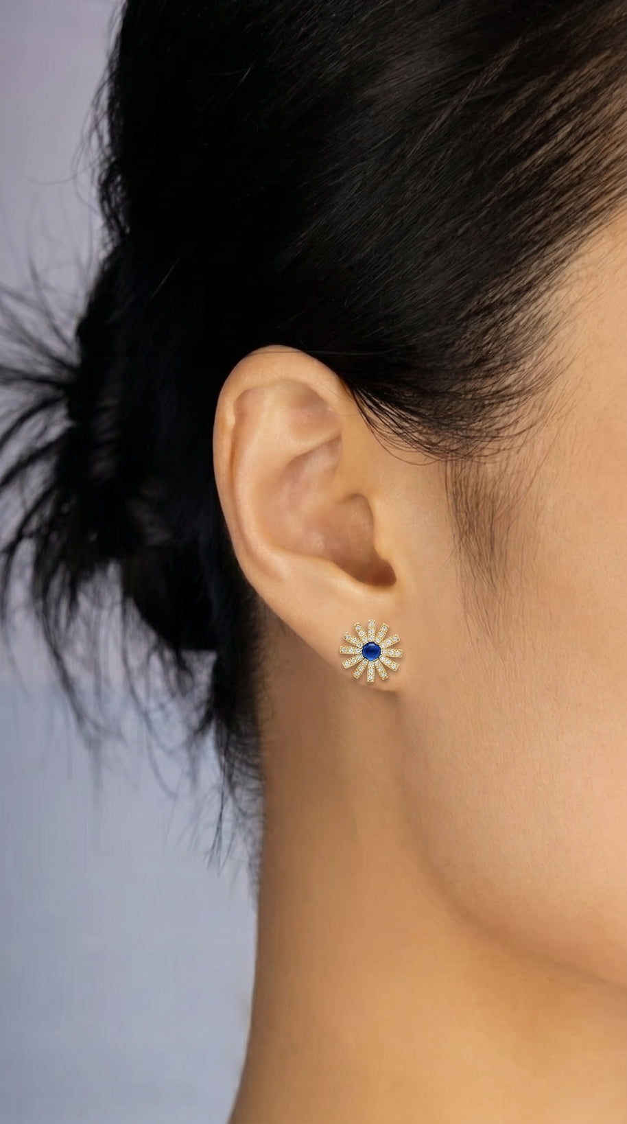 Pendientes Flor Azul del Mediterráneo