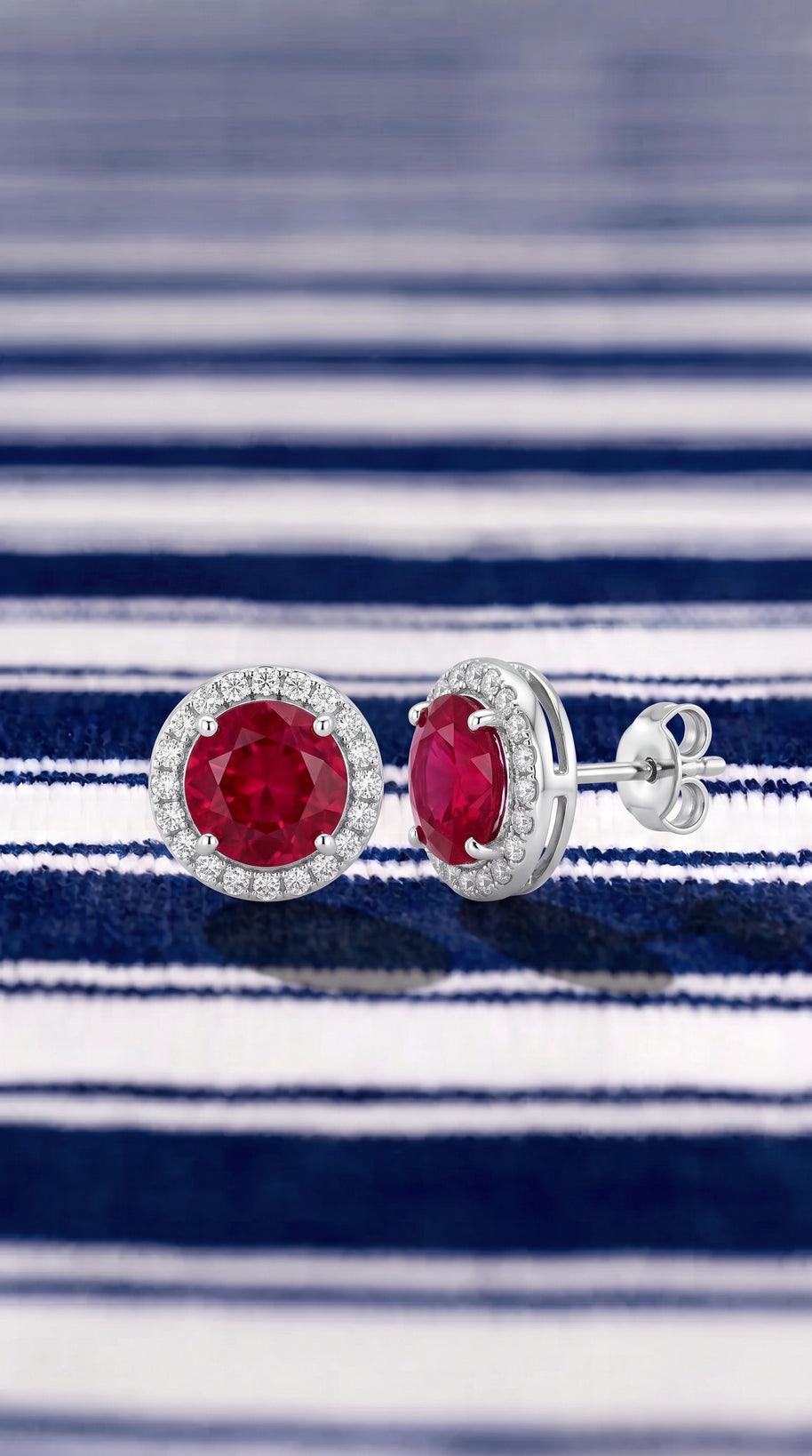 Pendientes Halo Burdeos