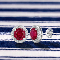 Pendientes Halo Burdeos