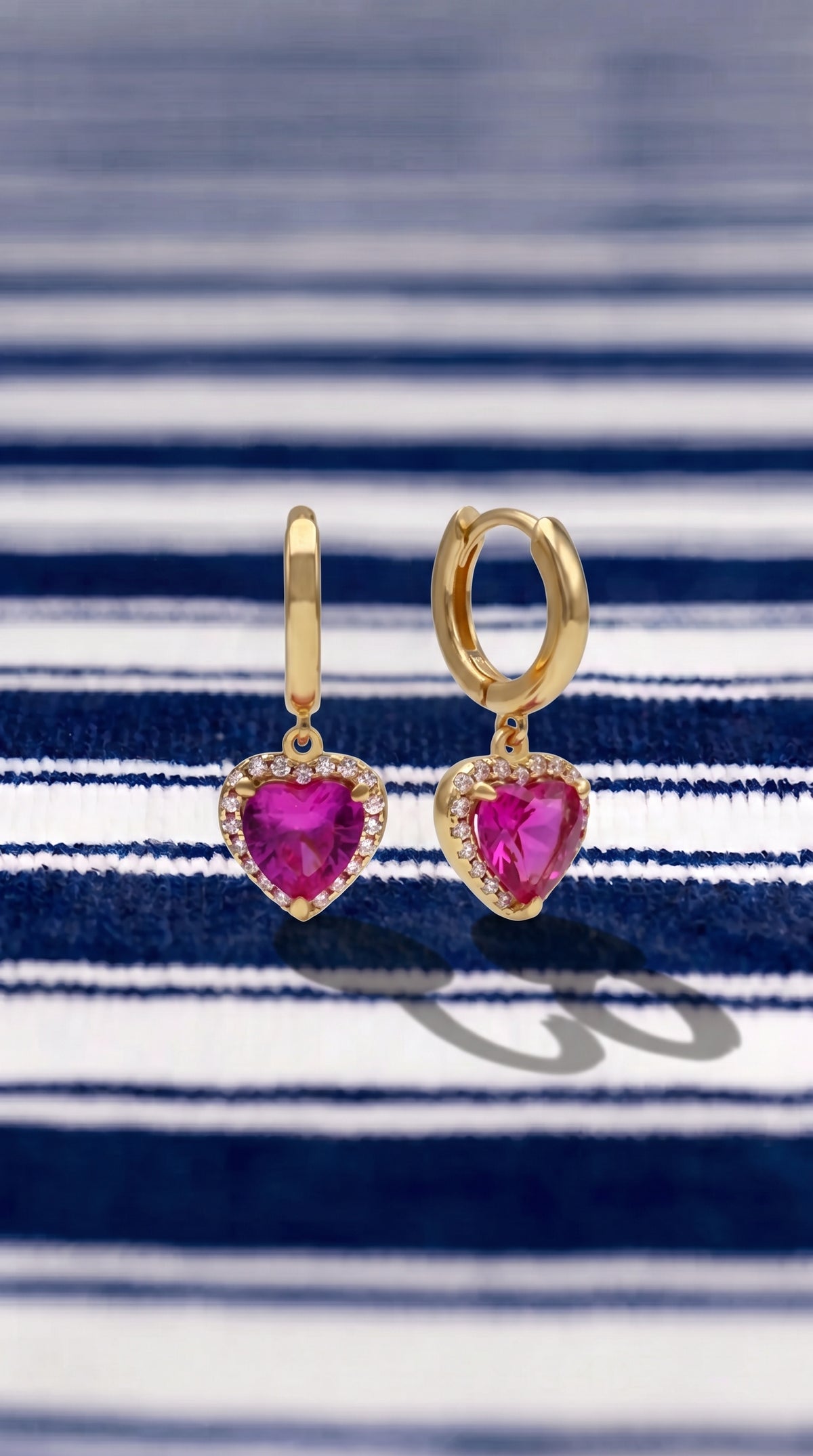 Pendientes Corazón de Buganvilla