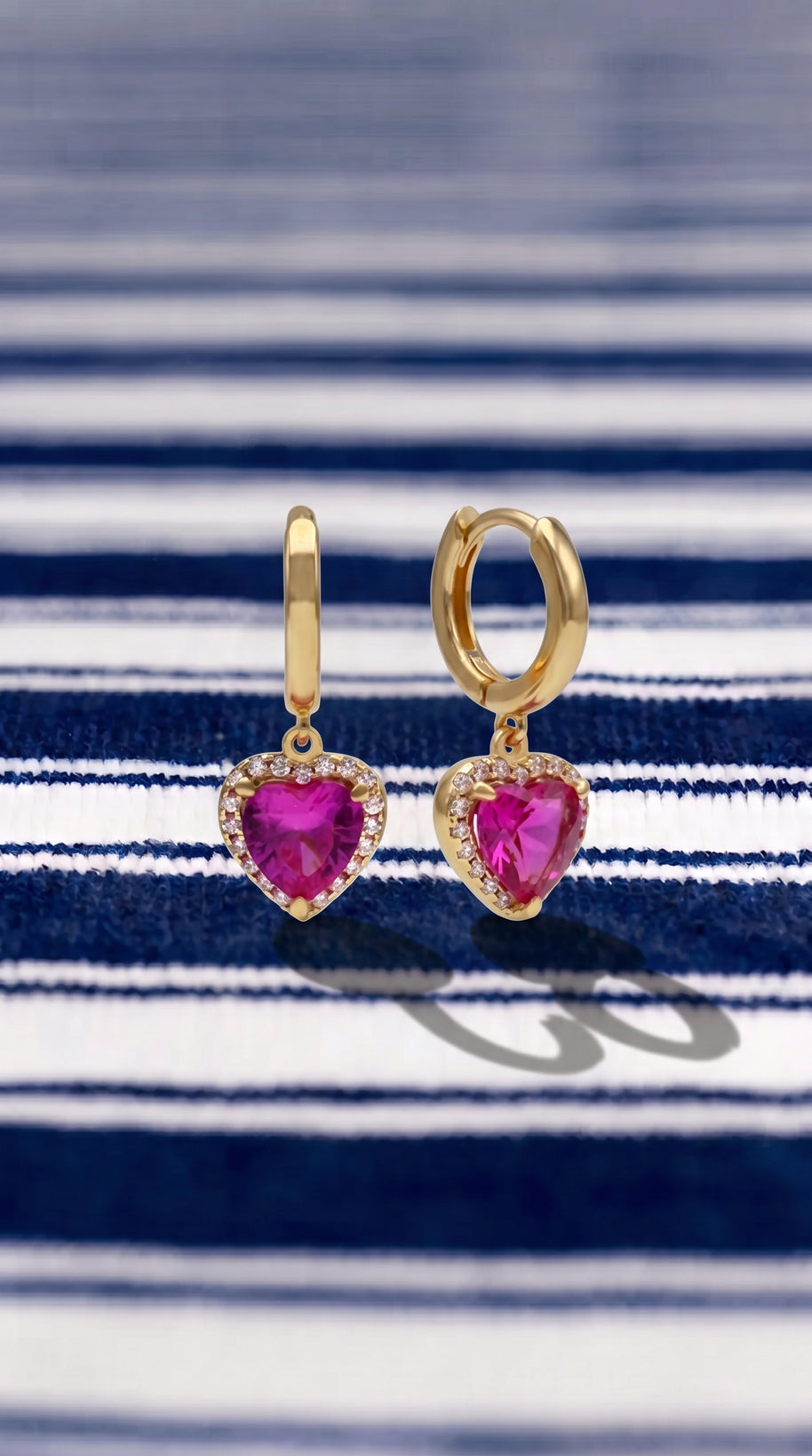 Pendientes Corazón de Buganvilla