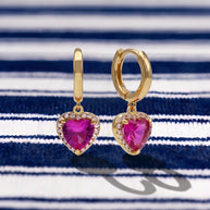 Pendientes Corazón de Buganvilla