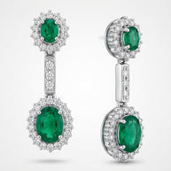 Pendientes Esmeralda Halo