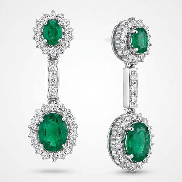 Pendientes Esmeralda Halo