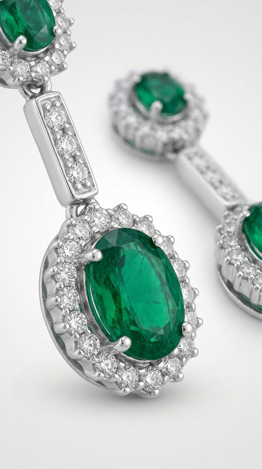 Pendientes Esmeralda Halo