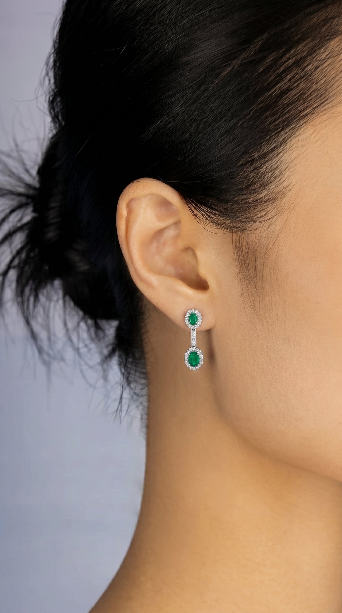 Pendientes Esmeralda Halo