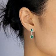 Pendientes Esmeralda Halo