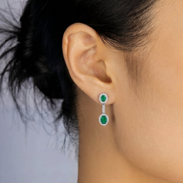 Pendientes Esmeralda Halo