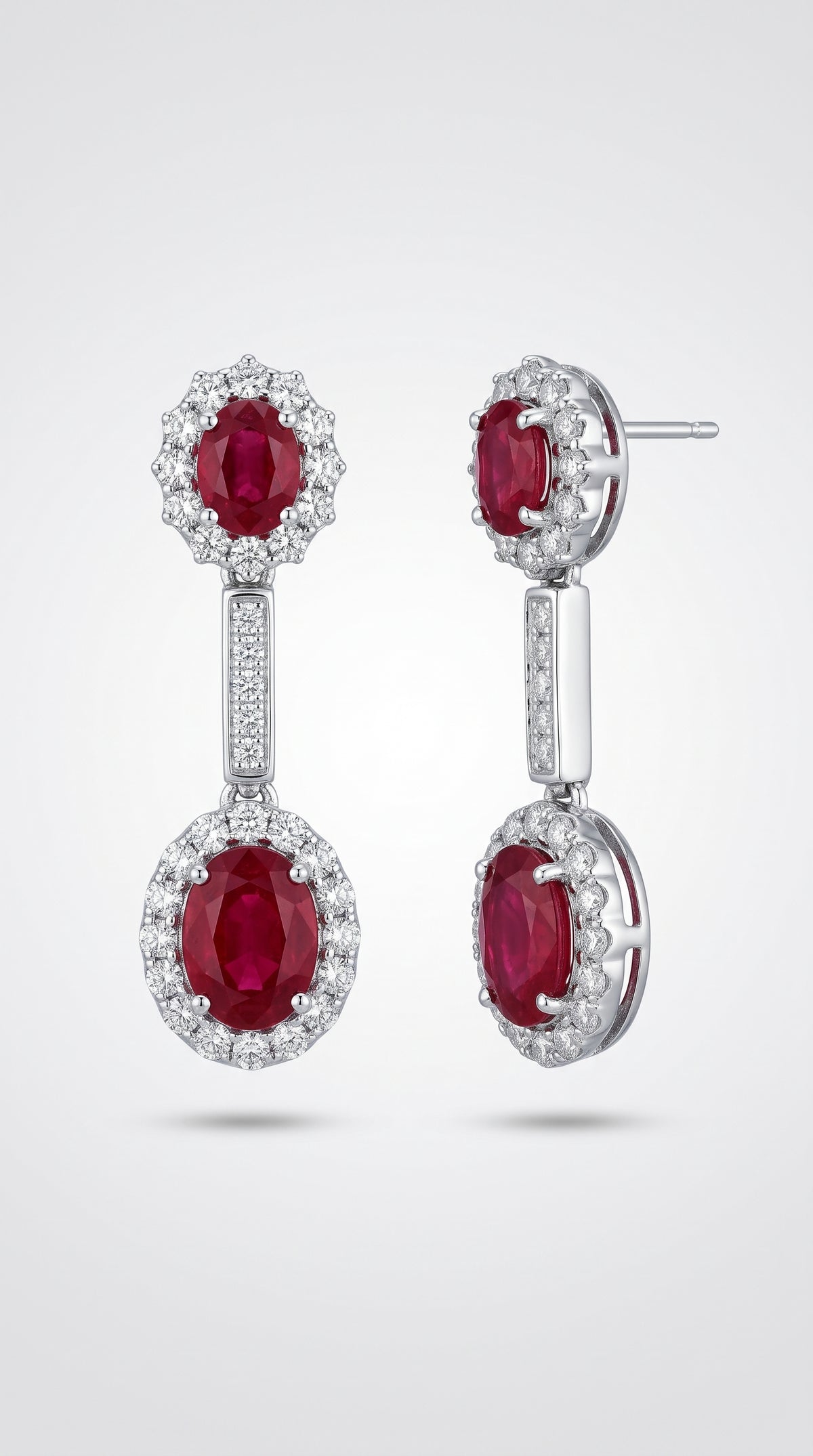 Pendientes Rubí Halo