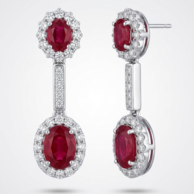 Pendientes Rubí Halo