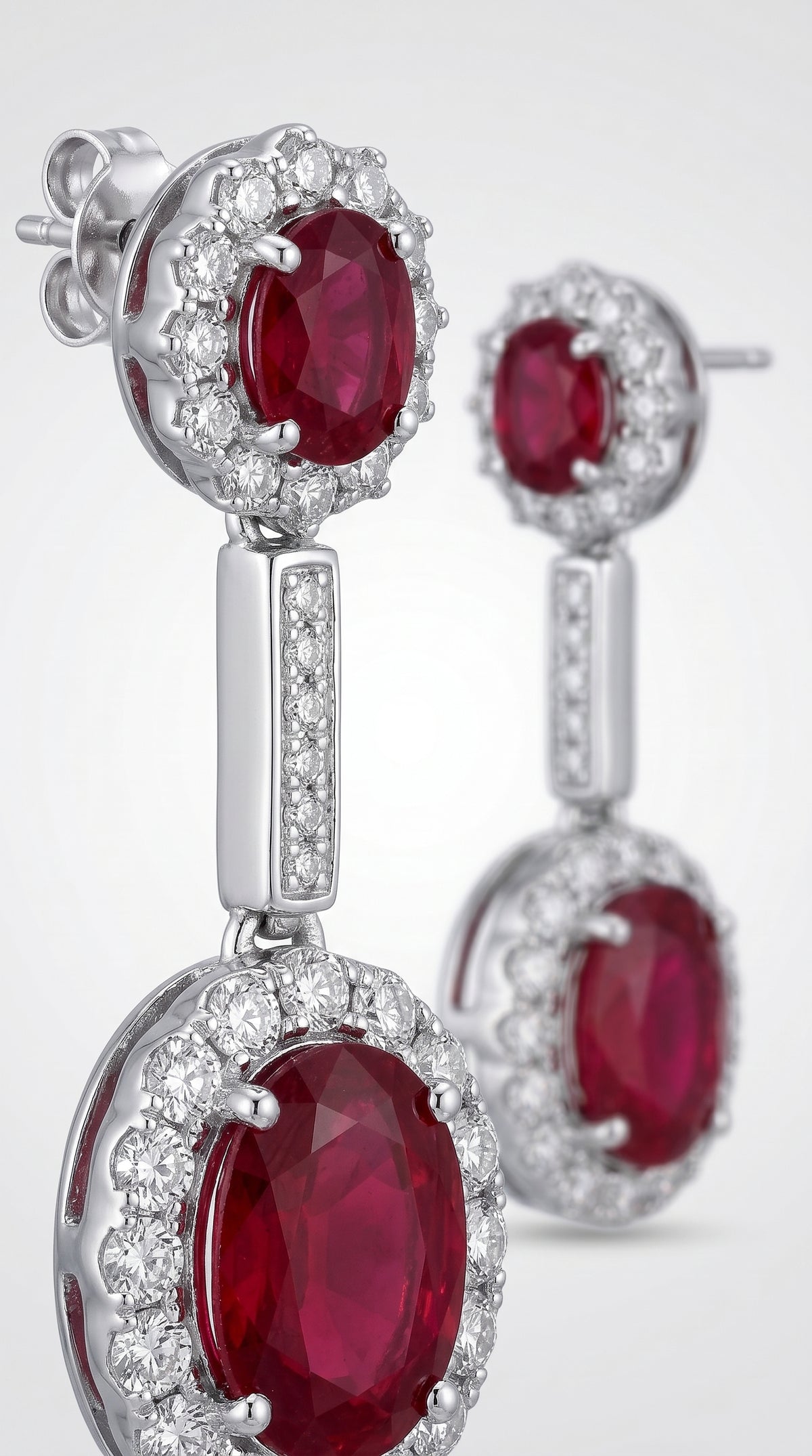 Pendientes Rubí Halo