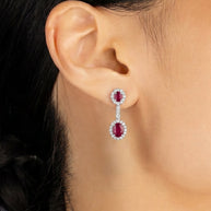 Pendientes Rubí Halo