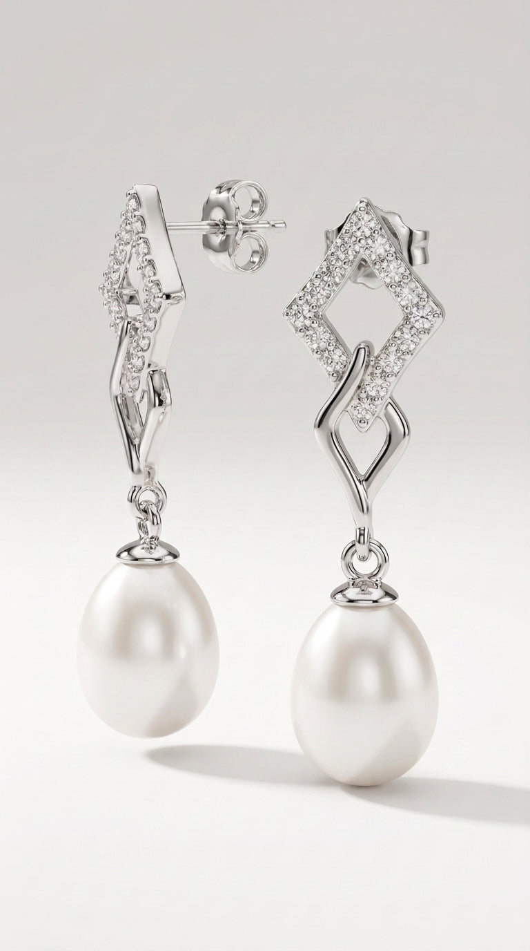 Pendientes Perla Geométrica