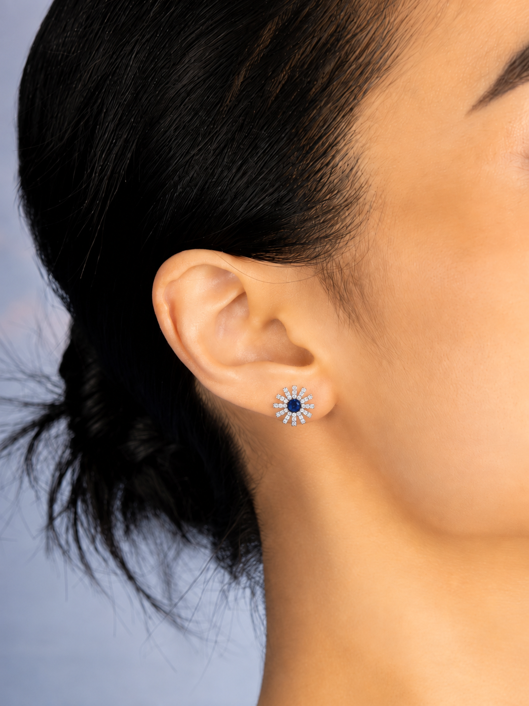 Pendientes Flor Azul