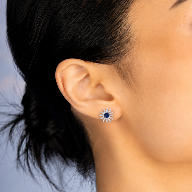 Pendientes Flor Azul