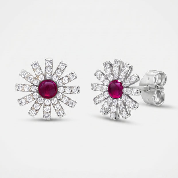 Pendientes Flor Rojo